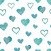 Valentines Blue Watercolor Hearts