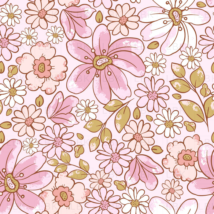 Valentines Floral Pattern Light Pink