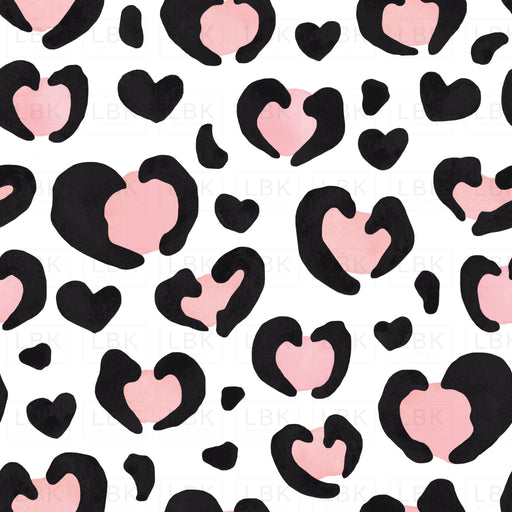 Valentines Pink And Black Leopard Print Hearts