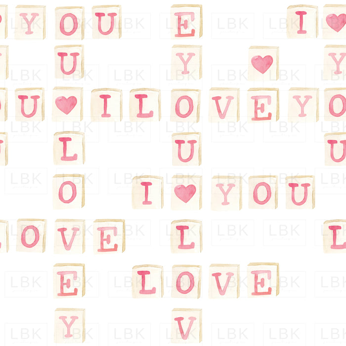 Valentines Pink Letter Tiles