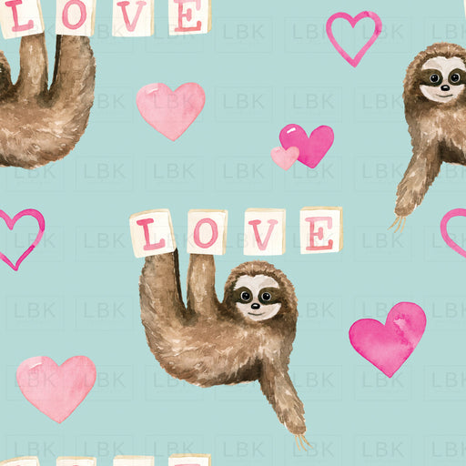 Valentines Watercolor Sloth