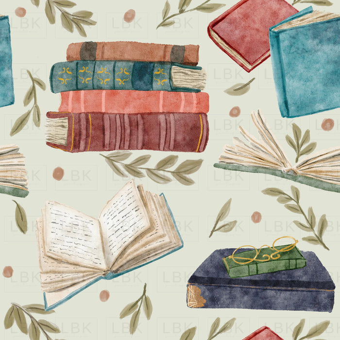 Vintage books faded sage green