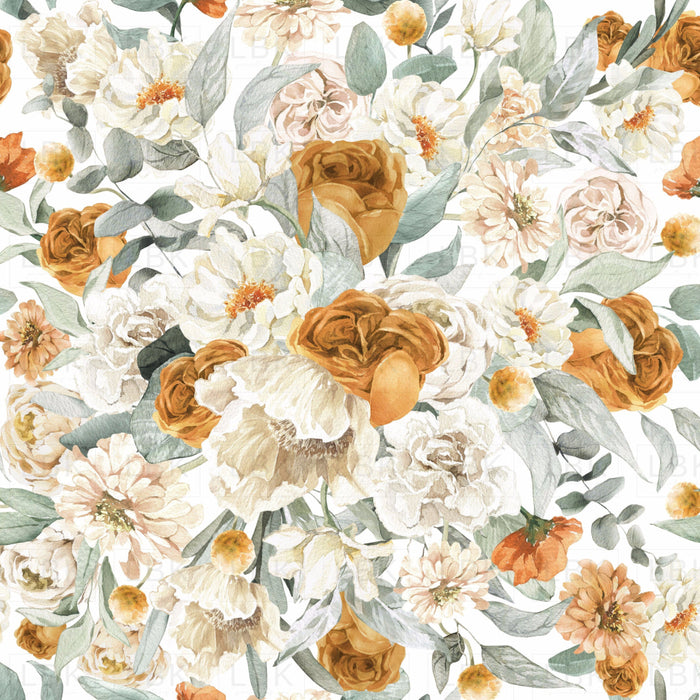 Vintage Gold And Cream Fall Florals
