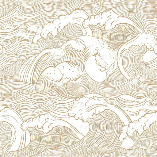 Vintage Ocean Waves In Driftwood On White