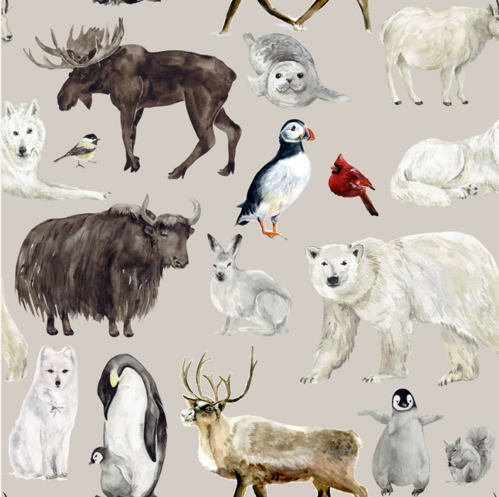 Winter Animals on Swirl