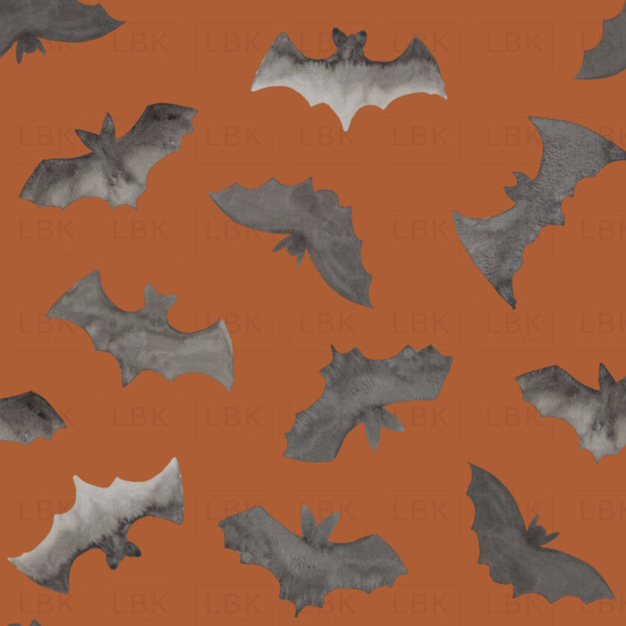 Watercolor Bats On Orange
