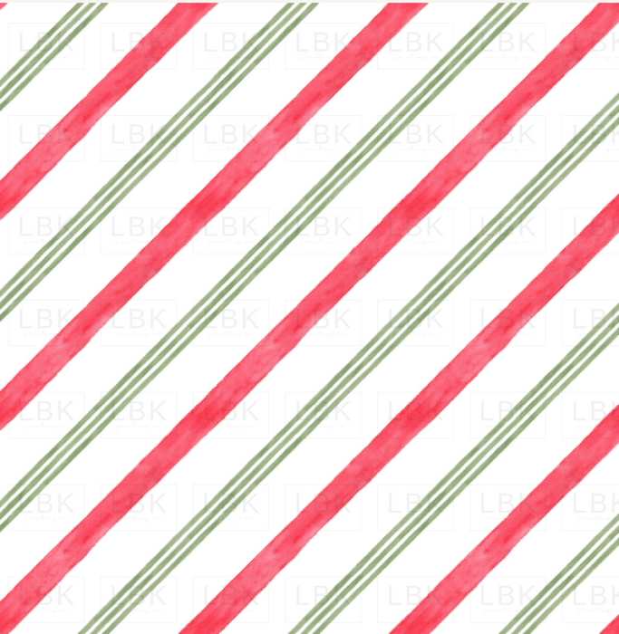 Watercolor Candy Cane Stripes Green
