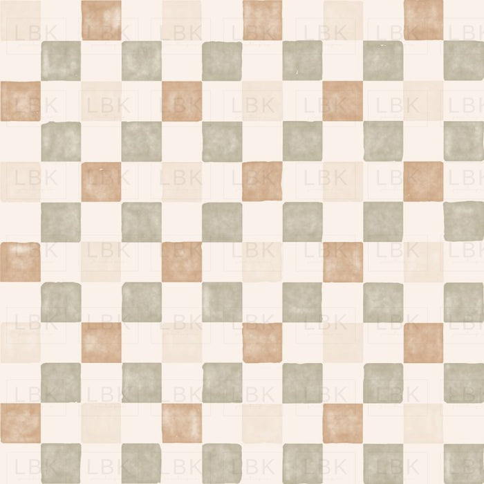 Watercolor Check - Cream Sage