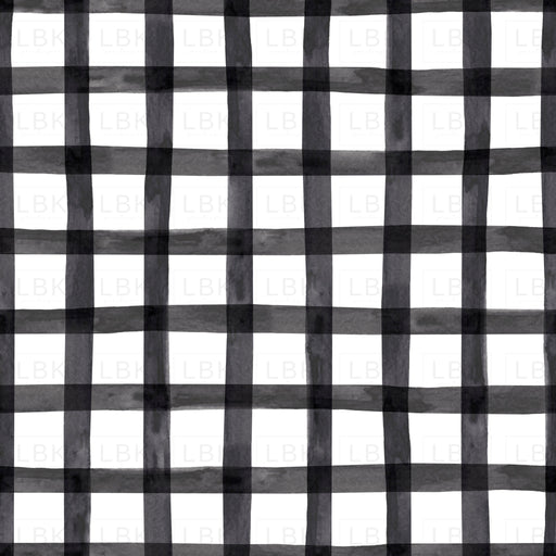 Watercolor Christmas Black And White Plaid
