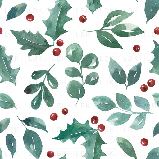 Watercolor Christmas Holly Berries