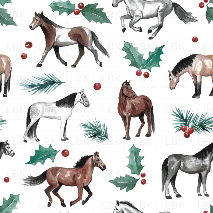 Watercolor Christmas Horses