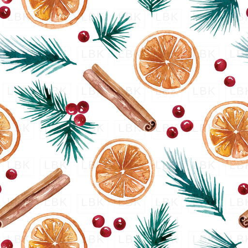 Watercolor Christmas Oranges And Spice