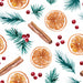 Watercolor Christmas Oranges And Spice