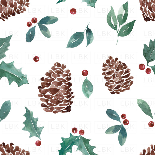 Watercolor Christmas Pinecone