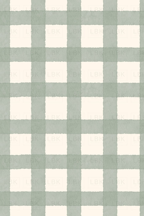 Watercolor Gingham- Sage Green