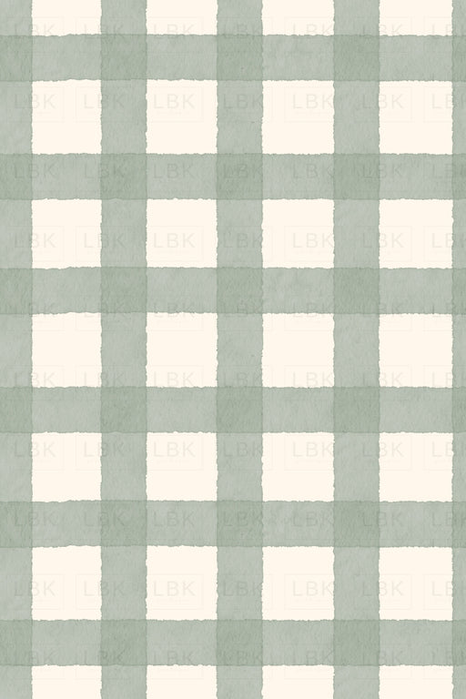 Watercolor Gingham- Sage Green