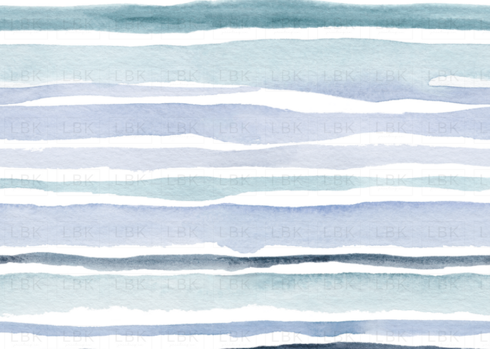 Watercolor Ocean Blue Strip Horizontal