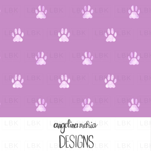 Watercolor Paw Prints In Lilac