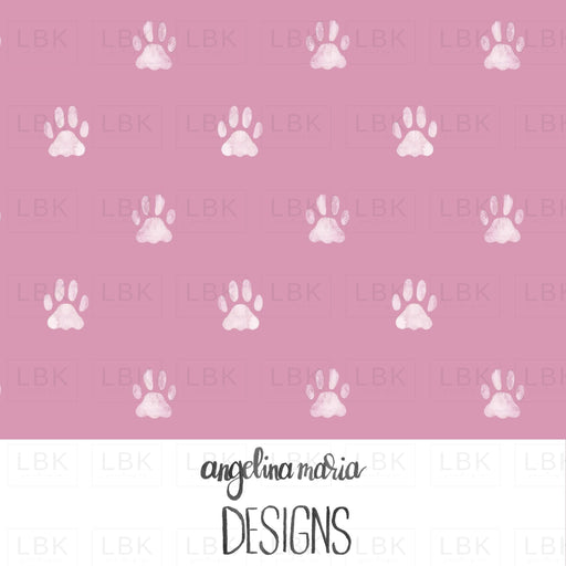 Watercolor Paw Prints In Mauve