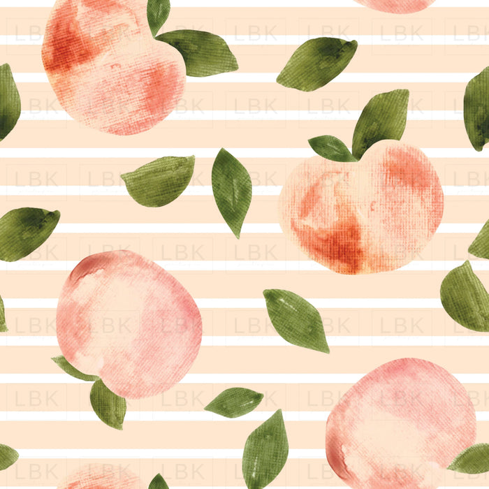 Watercolor Peaches And Pink Stripes
