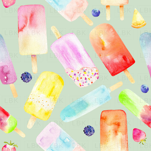 Watercolor Popsicles On Sage