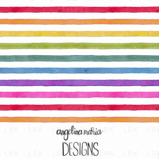 Watercolor Rainbow Stripe