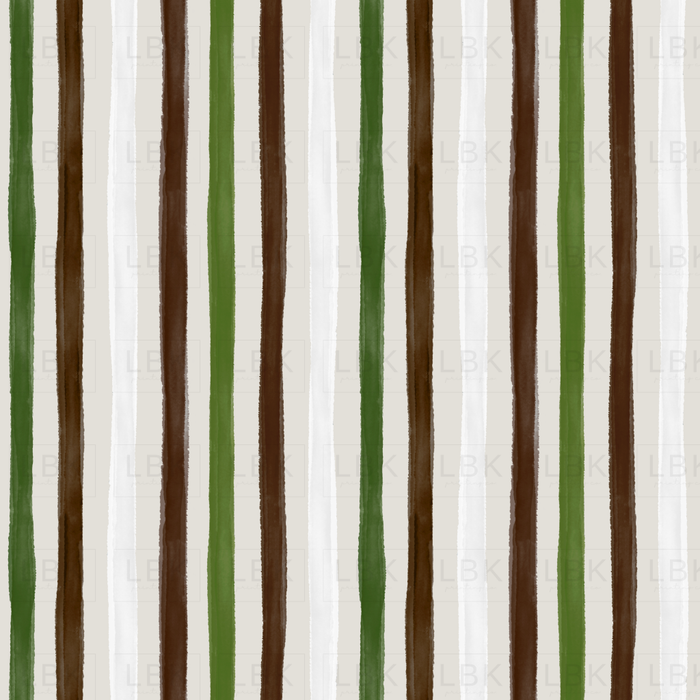Watercolor Winter Pinecones Stripes