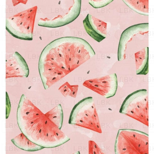 Watermelon Bites Watercolor On Blush