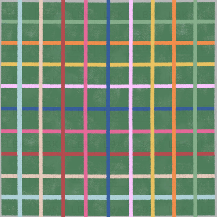 Wildwood plaid green chalkboard