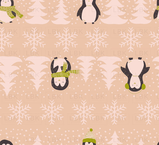Winter Penguins In Tan