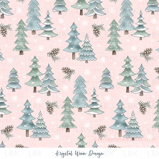 Winter Wonderland Forest Baby Pink