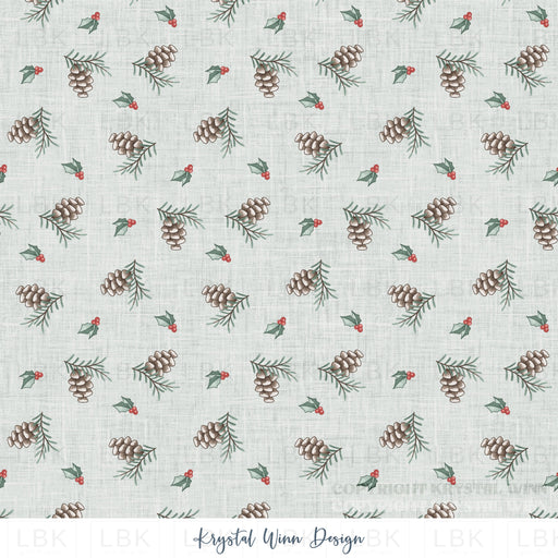 Winter Wonderland Pinecones Light Green