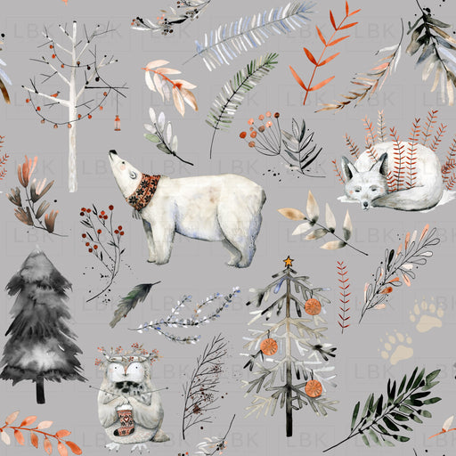 Winter Woodland Wonderland On Gray Nickel