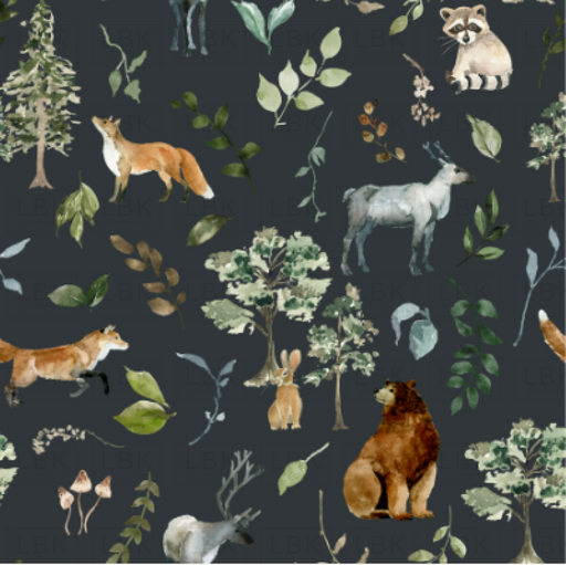 Woodland Whimsy Forest On Navy
