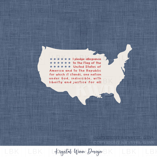 Yankee Doodle Panel - Pledge Of Allegiance (3 Panels Per Yard)