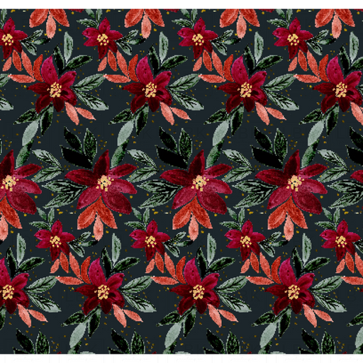 Yuletide Red Floral - Dark