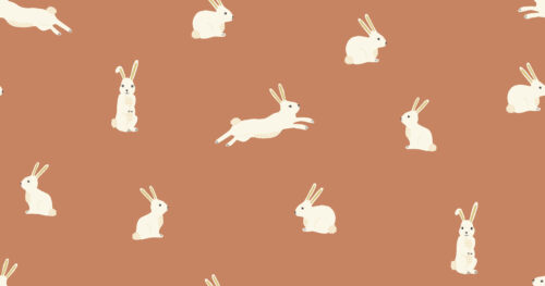 2022 Easter - Bunny Rabbits on Terracotta