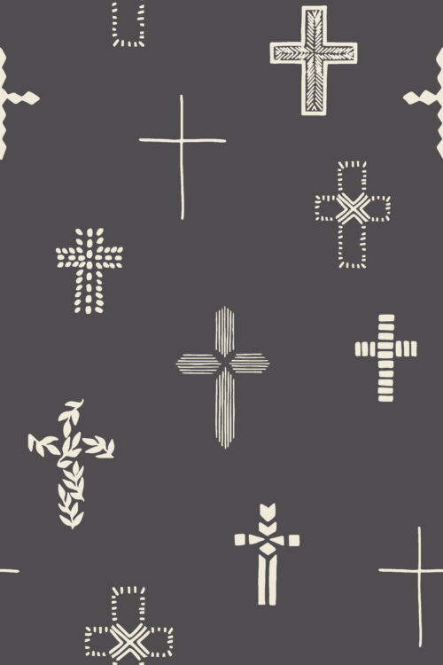 2022 Easter - Easter Cross in Gray Charcoal