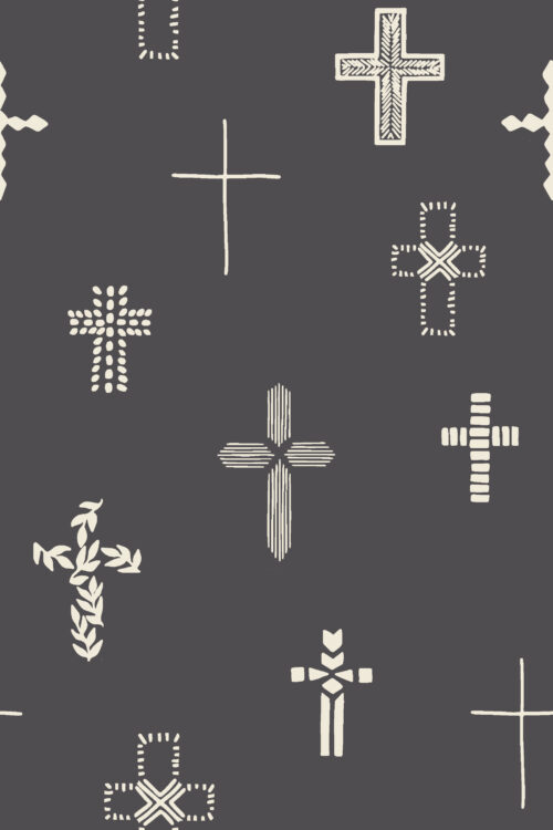 2022 Easter - small Easter Cross in Gray Charcoal