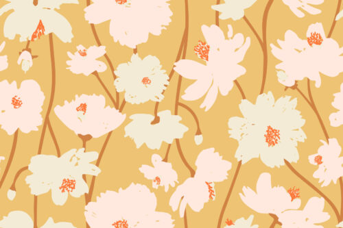 2022 Summer Play - 2022 Summer Play Frilly Floral in Pink and Mustard