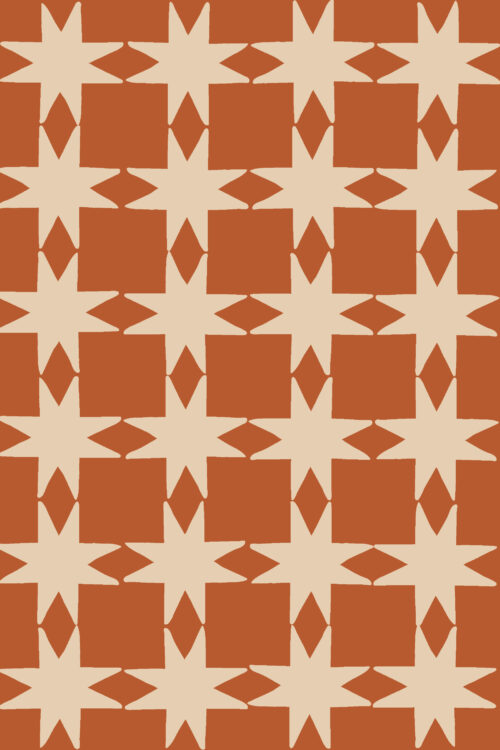 A Boho Christmas - Quilted Christmas Stars on Rust red
