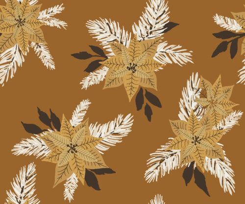 Christmas Cheer - REV150dpi gold poinsettia christmas on cinnamon