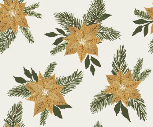 Christmas Cheer - REV300dpi golden poinsettia christmas flowers