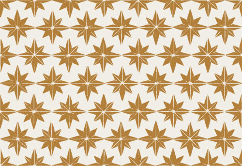 Christmas Cheer - christmas star tiles in golden yellow -- small