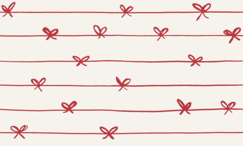 Freehand Holidays - Red ribbon and bows on bone