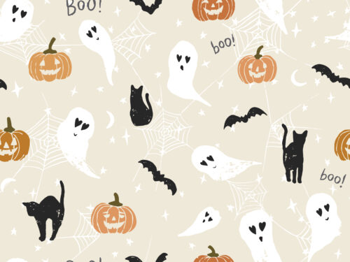Halloween - Spooktacular - Halloween Boo Ghosts and Pumpkins