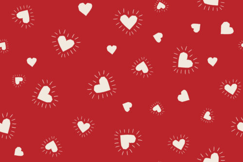 Loveable - Heart Bursts on Red