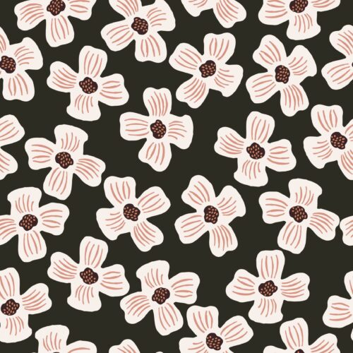 Ivory Petals in Black
