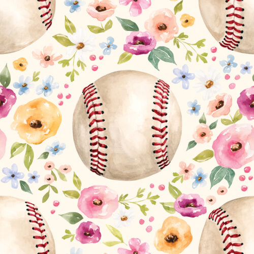 Melody Baseball Floral Cream