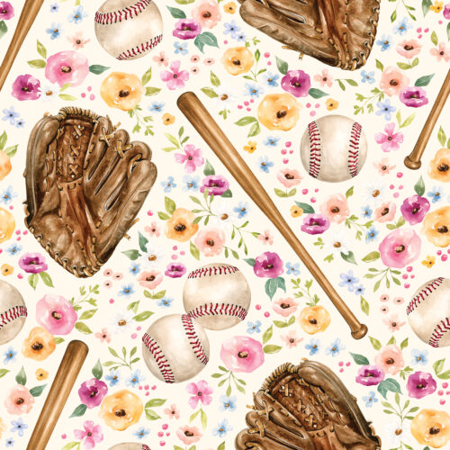 Melody BaseballGame Floral Cream
